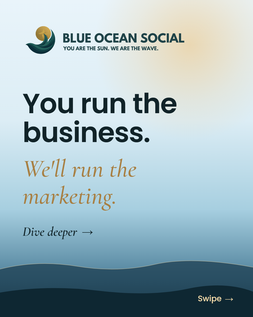 Carousel slide 1 — You run the business